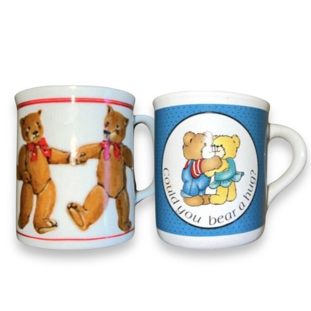 Vintage Bear Mug Set Bundle Curzon Dancing And Dancing Teddy Bear Couple